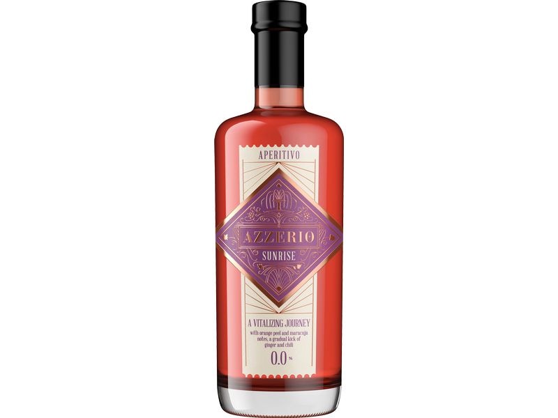 AZZERIO Sunrise Aperitivo Rosso 0.0% 0.7 l Veganes Aperitivgetränk ohne Alkohol