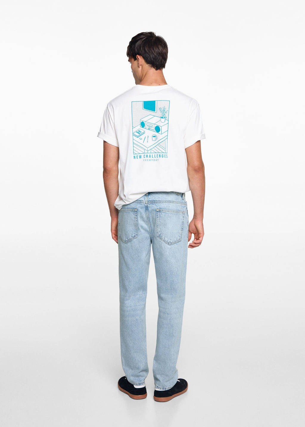 MANGO TEEN loose fit jeans changeant blauw