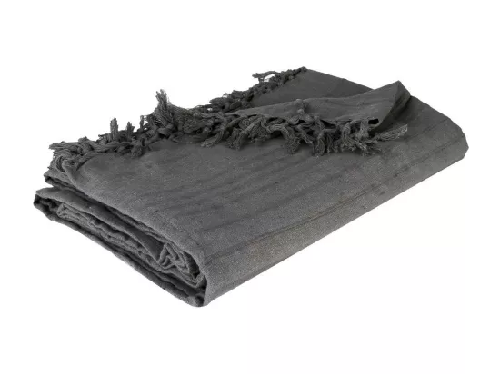 Jeté de lit en Coton Gris foncé 160 x 220 cm
