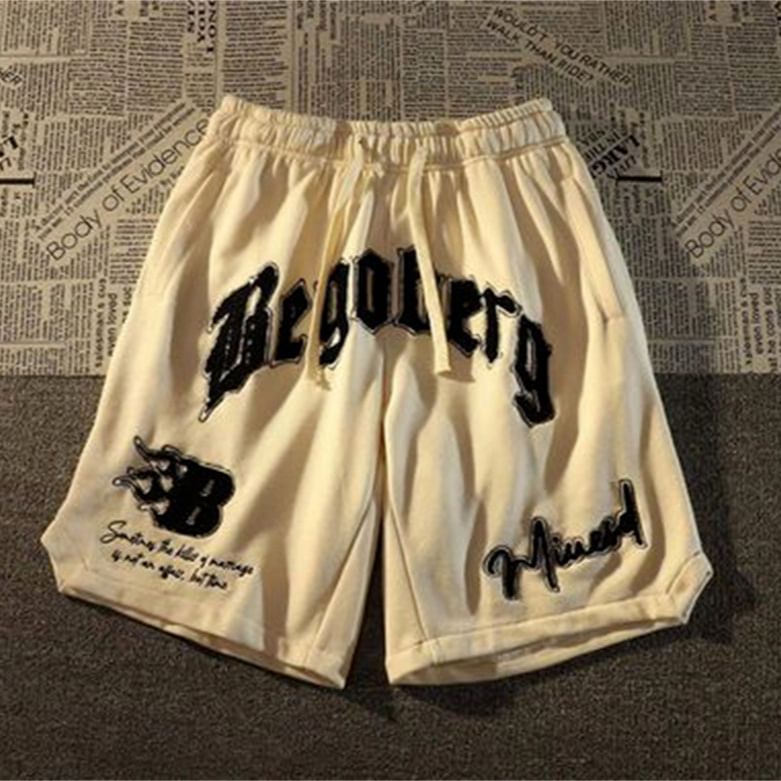 Lingaris - Shorts met trekkoord en geborduurde letters