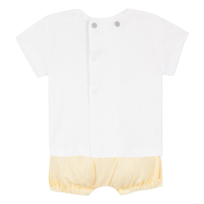 Ensemble bi matière vichy jaune naissance Absorba Aucune nuance