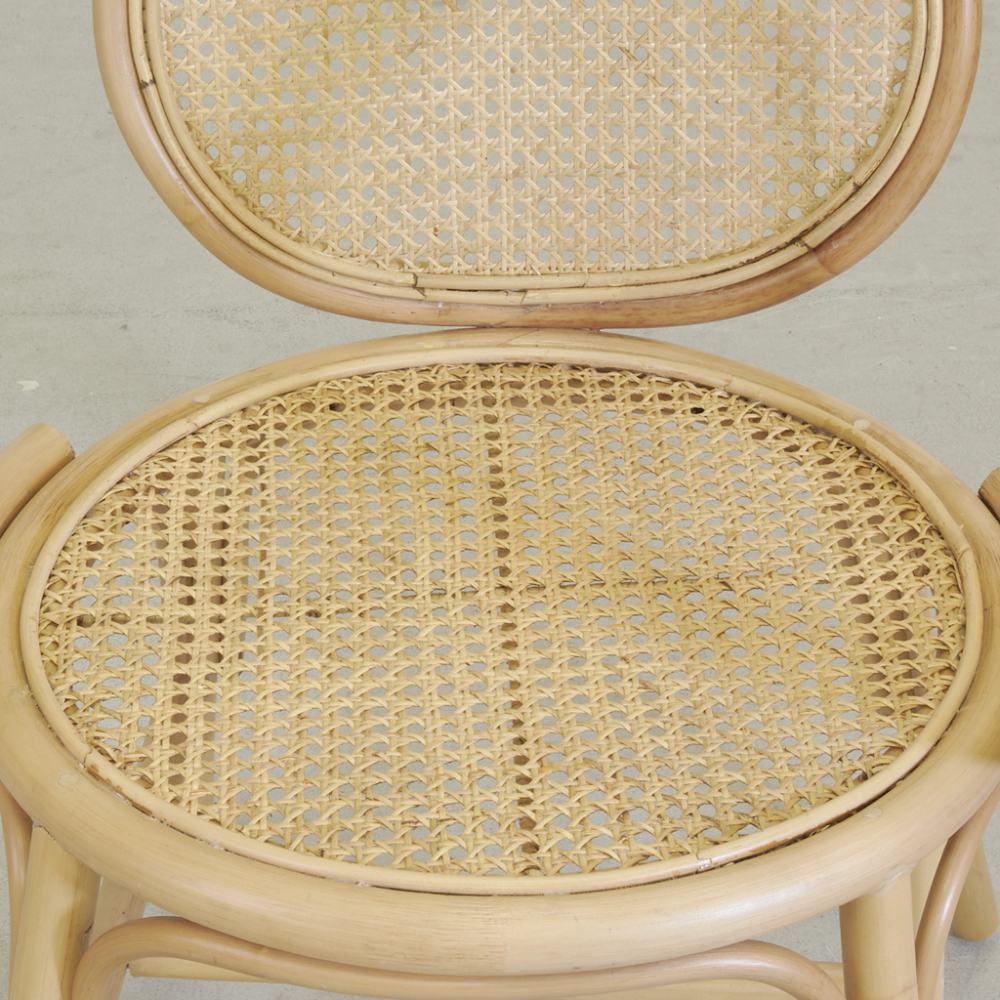 Fauteuil rotin et cannage miel