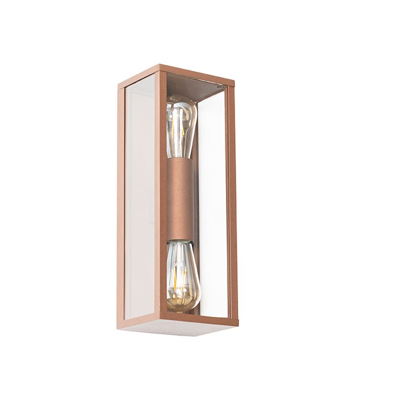 Industriële wandlamp roestbruin 38 cm 2-lichts IP44 - Charlois