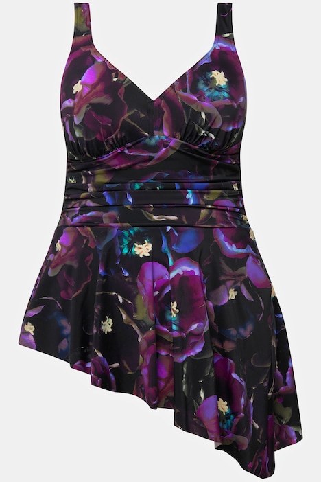 Badekleid, Blüten, Drapierung, Softcups, Zipfelsaum