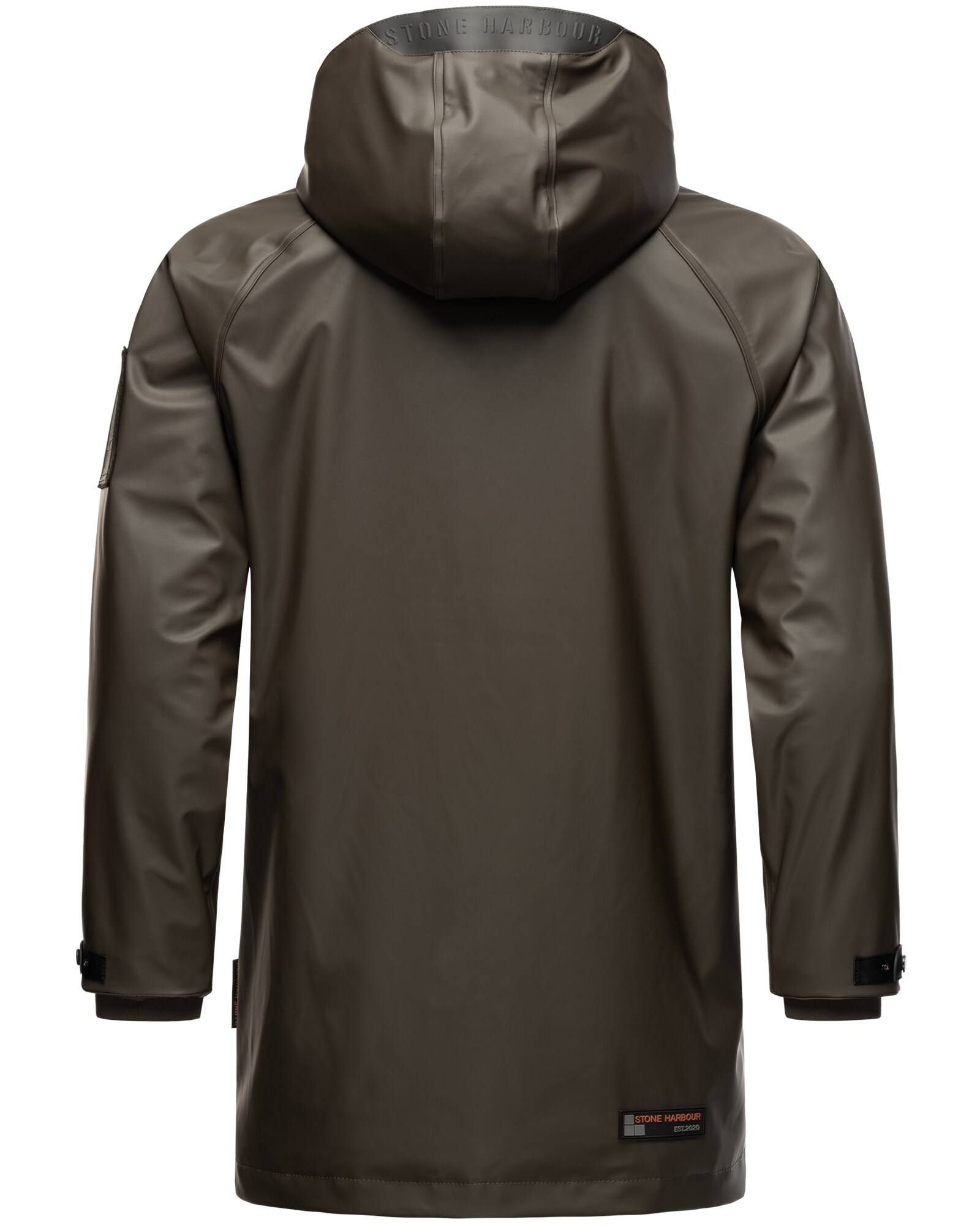 STONE HARBOUR Herren Regenjacke Gummierter Regenparka mit Fleece-Innenfutter Rihaa