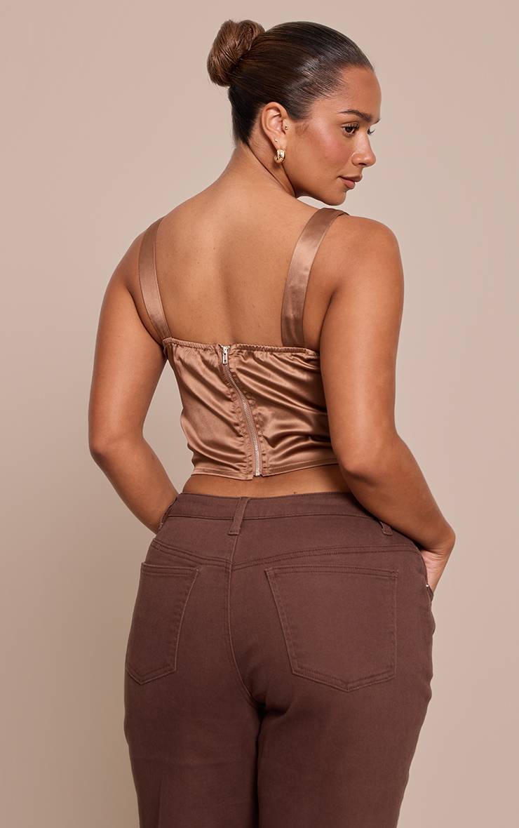 Moka Top Corset Col Carré En Satin Shape