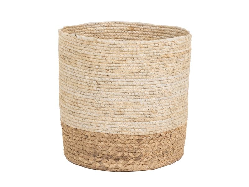COCON Aufbewahrungskorb Beige/Braun, 35 x 35 cm Geflochtener Behälter
