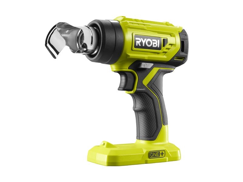 RYOBI Akku-Heissluftgebläse R18 hG-0, 18 V, Solo Batteriebetriebene Heissluftpistole heizt in weniger als 10 Sekunden auf bis zu 470 °C auf