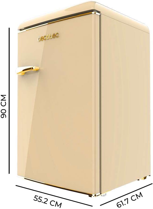 Cecotec Mini Frigo Bolero CoolMarket TT Origin 45 Rouge. Réfrigérateur de Table Rétro 45L, 55 cm de Haut, 44,7 cm de Large, Classe Énergétique E, Bac à Glaçons et Poignée Chromée, Rouge