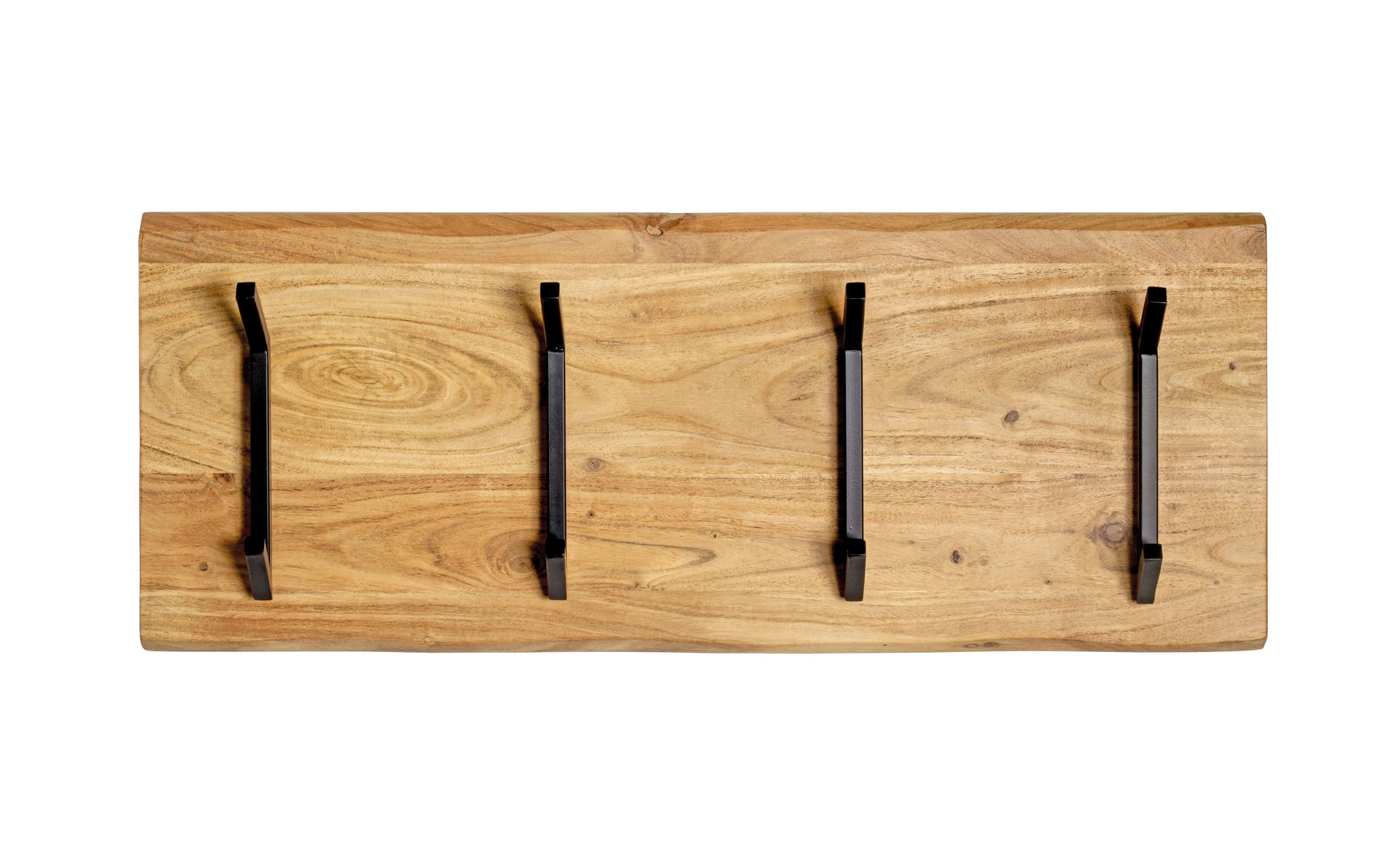 Wandgarderobe 90 x 36 cm Akazie Massivholz/schwarz