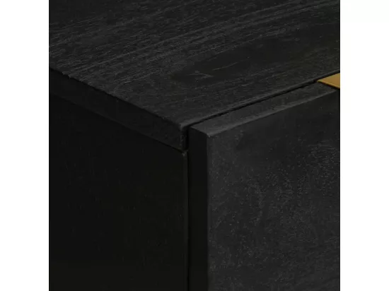 Buffets 2 pcs noir 60x33x75 cm bois d'ingénierie