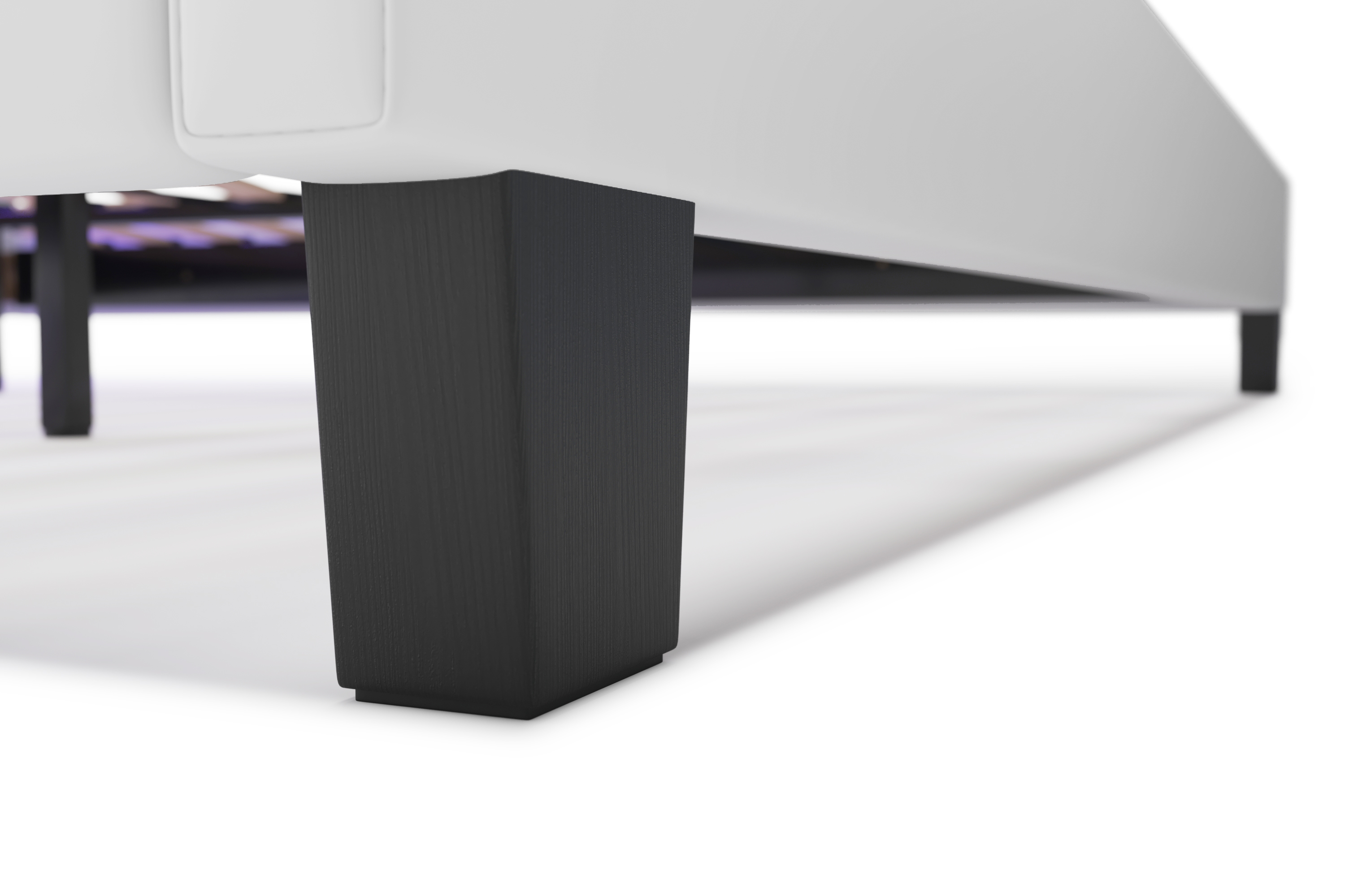 Lederbett LED DREAM 180 x 200 cm weiss