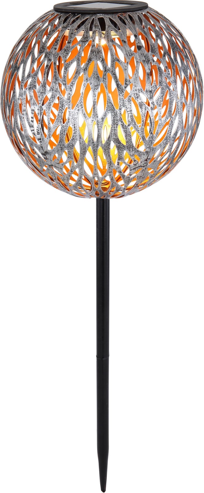 Solarleuchte - silber-grau antik - Metall - 54 cm hoch