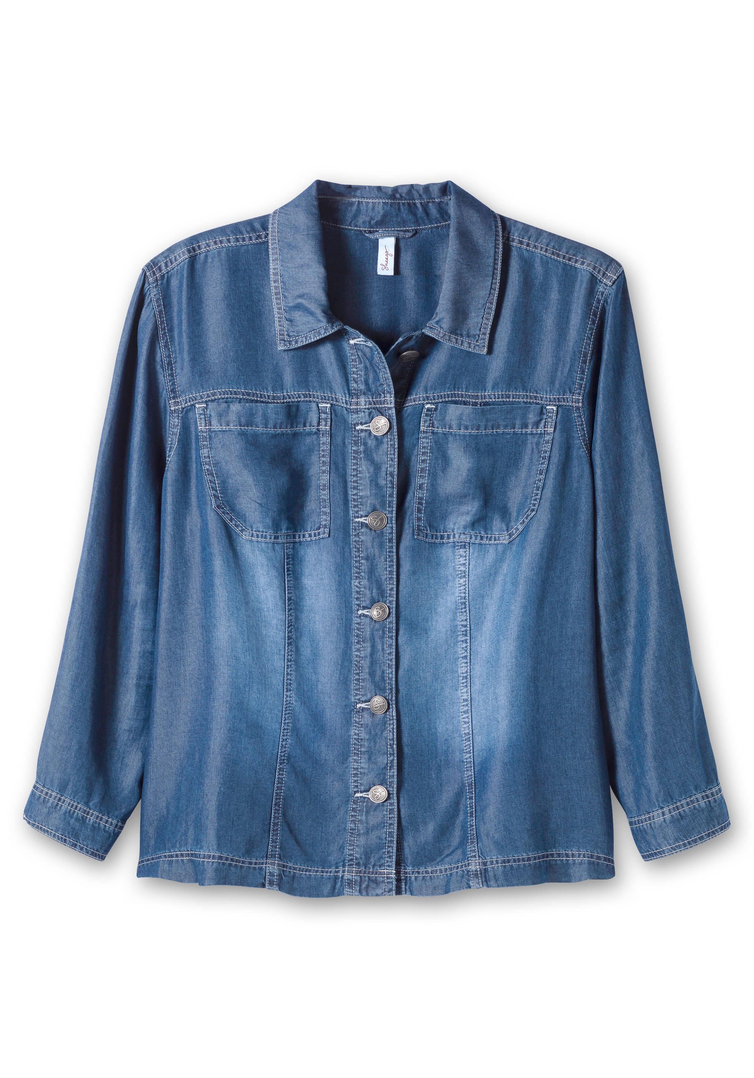 Hemdjacke in Jeans-Optik, aus TENCEL™ Lyocell