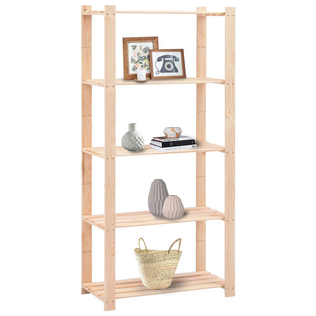 vidaXL Stellingkast met 5 planken, 2 st, 80x38x170 cm, grenenhout, 250 kg