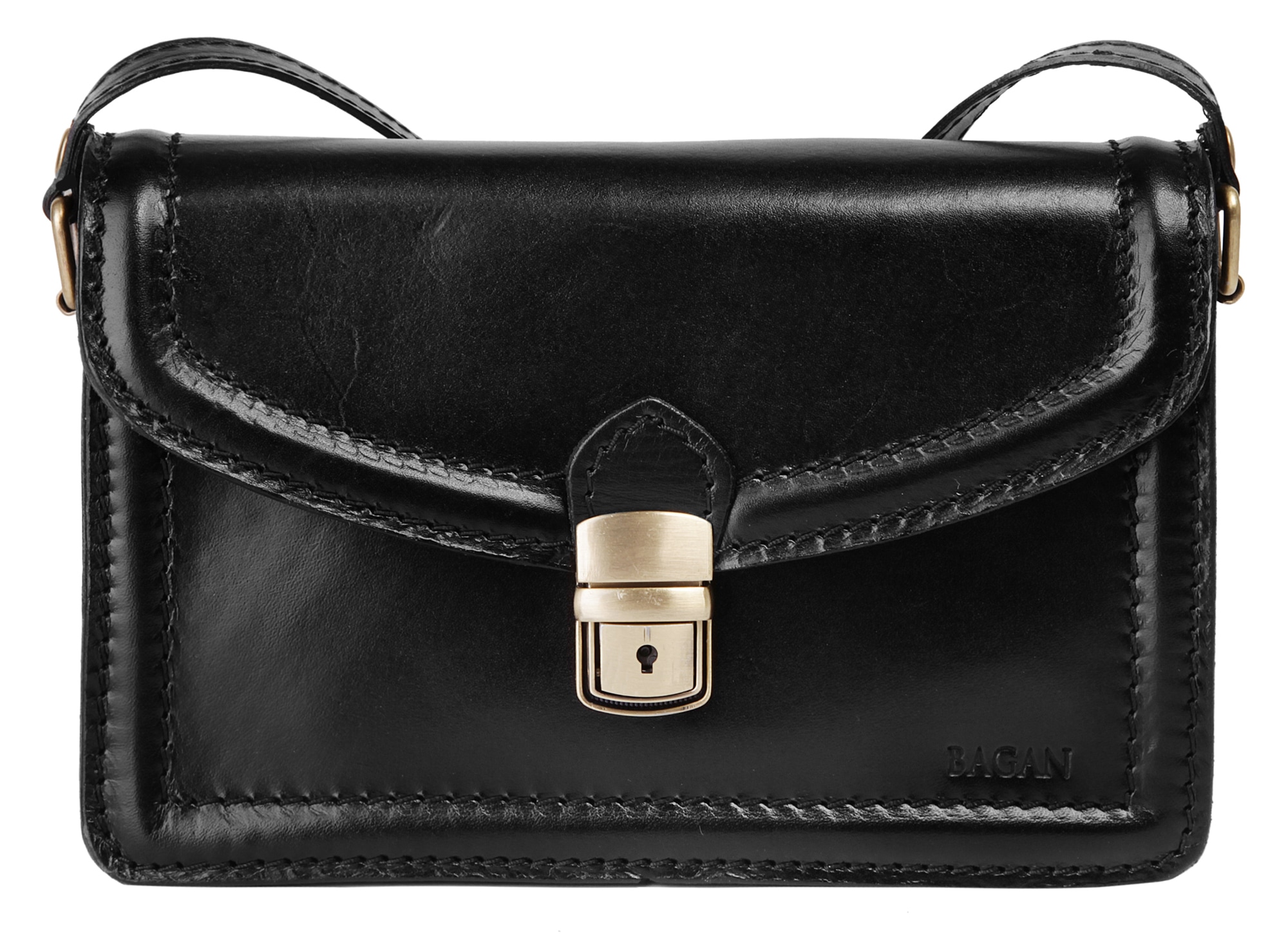 Bagan Umhängetasche echt Leder, Made in Italy