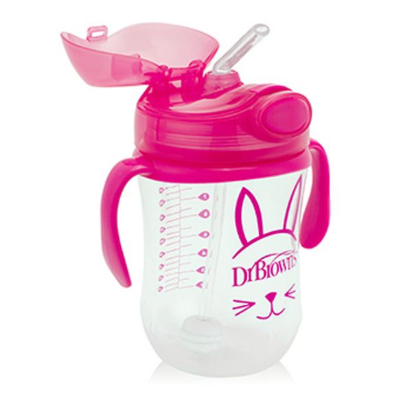 Dr Browns 1º Copo com Palhinha 6M  270ml Rosa