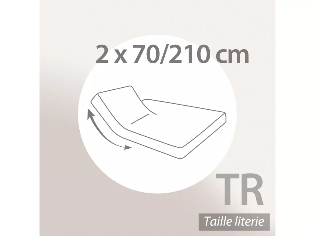 Protège matelas imperméable 2x70x210 cm lit articulé TR bonnet 23cm ARNON molleton coton contrecollé polyuréthane