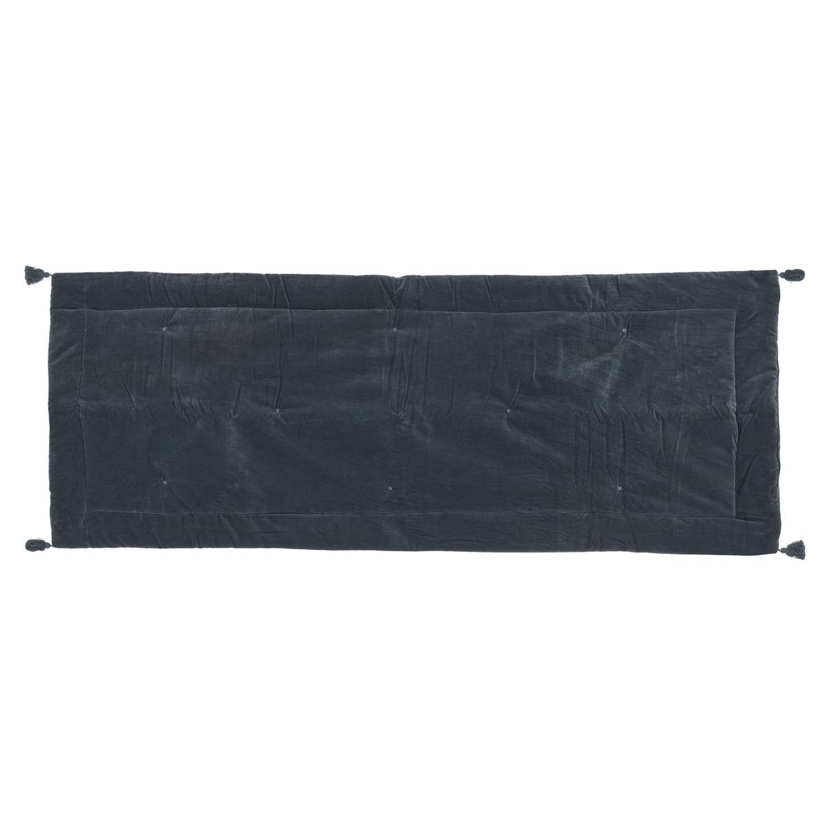 EDREDON VELOURS COTON NIGHT GRIS FONCE 70X180CM