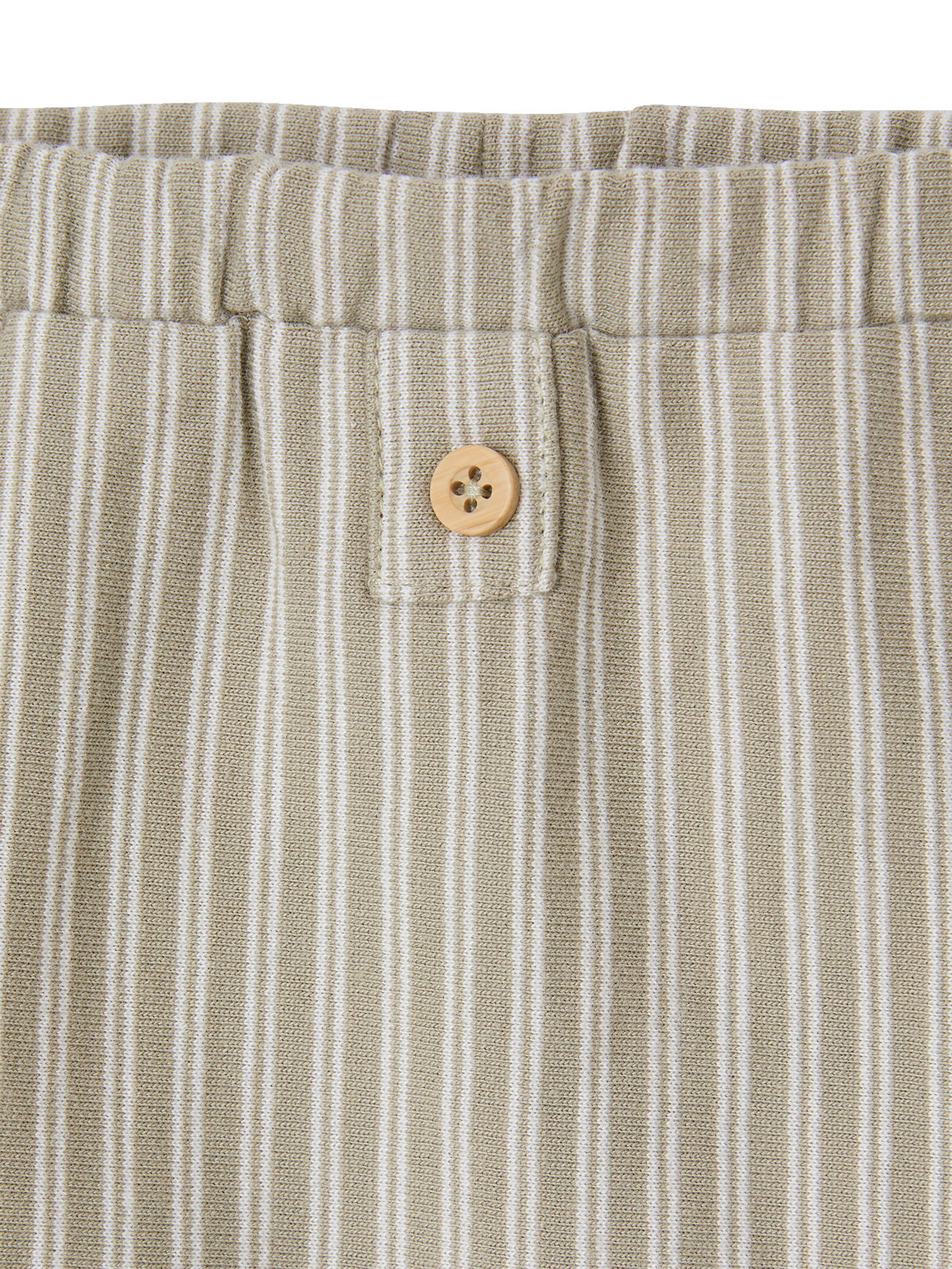 Vertbaudet Baby-Set: Bedrucktes T-Shirt & gestreifte Shorts khaki