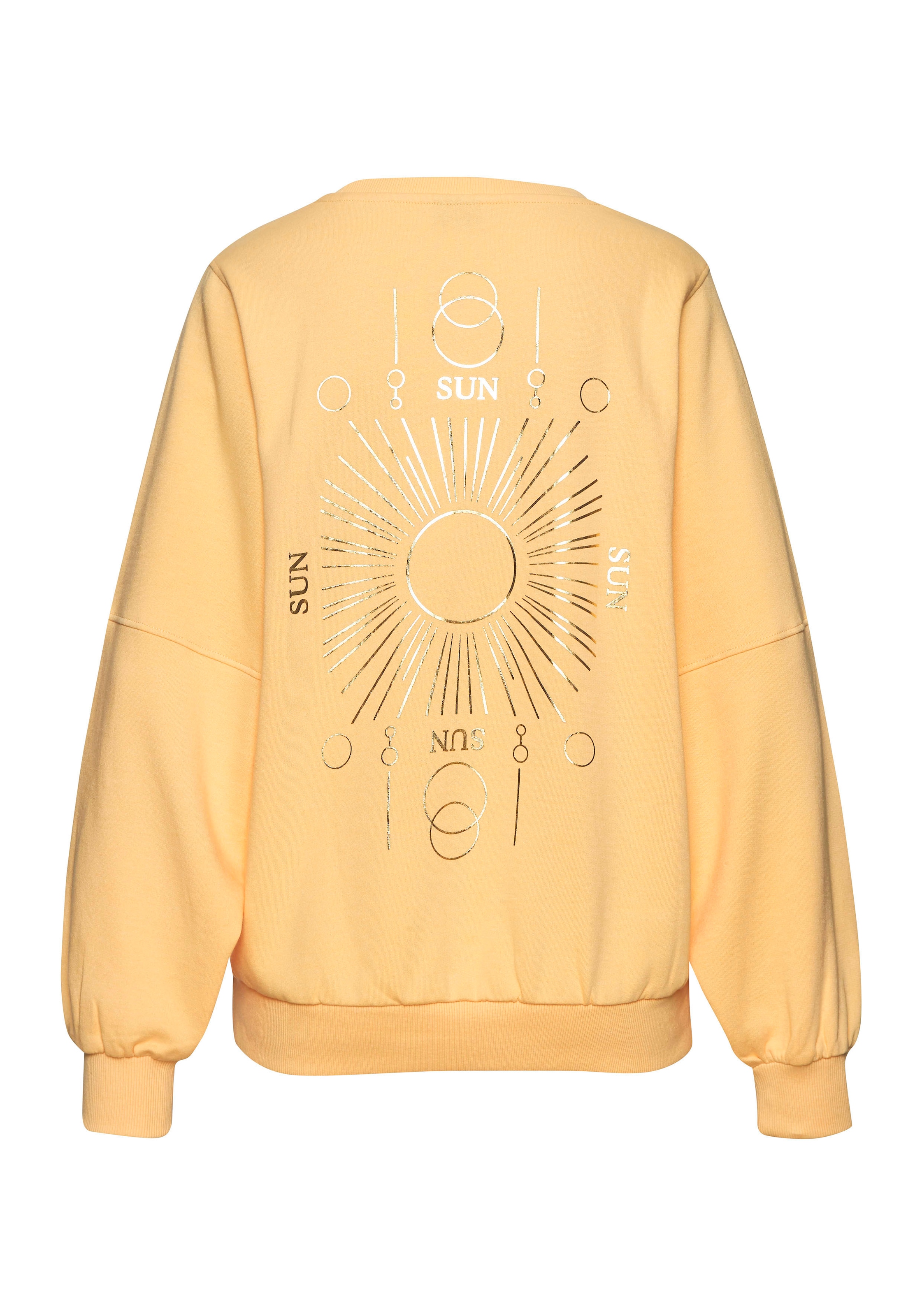 Buffalo Sweatshirt , Loungeshirt mit grossem Rückenprint- mit Glanz-Effekt, Loungewear