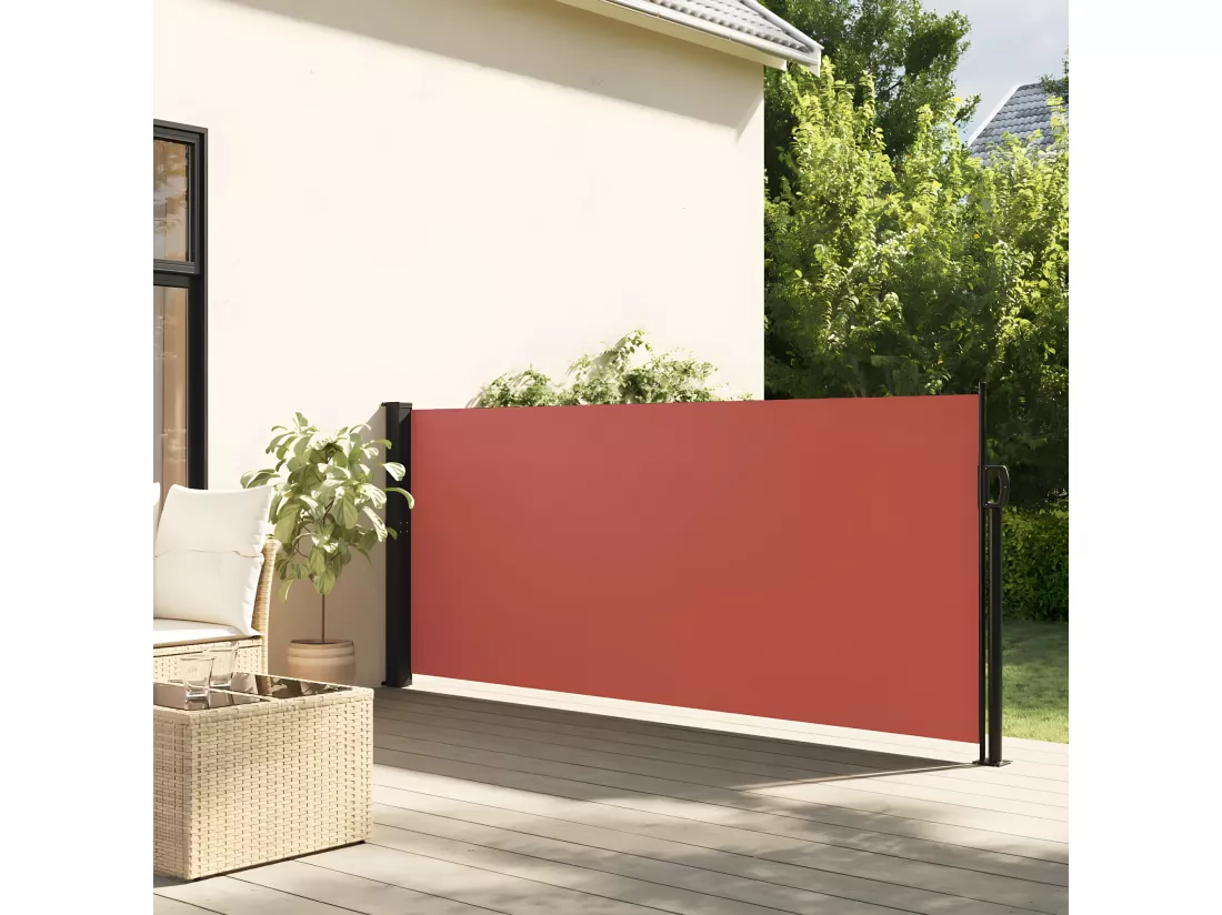 Auvent latéral rétractable terre cuite 120x500 cm