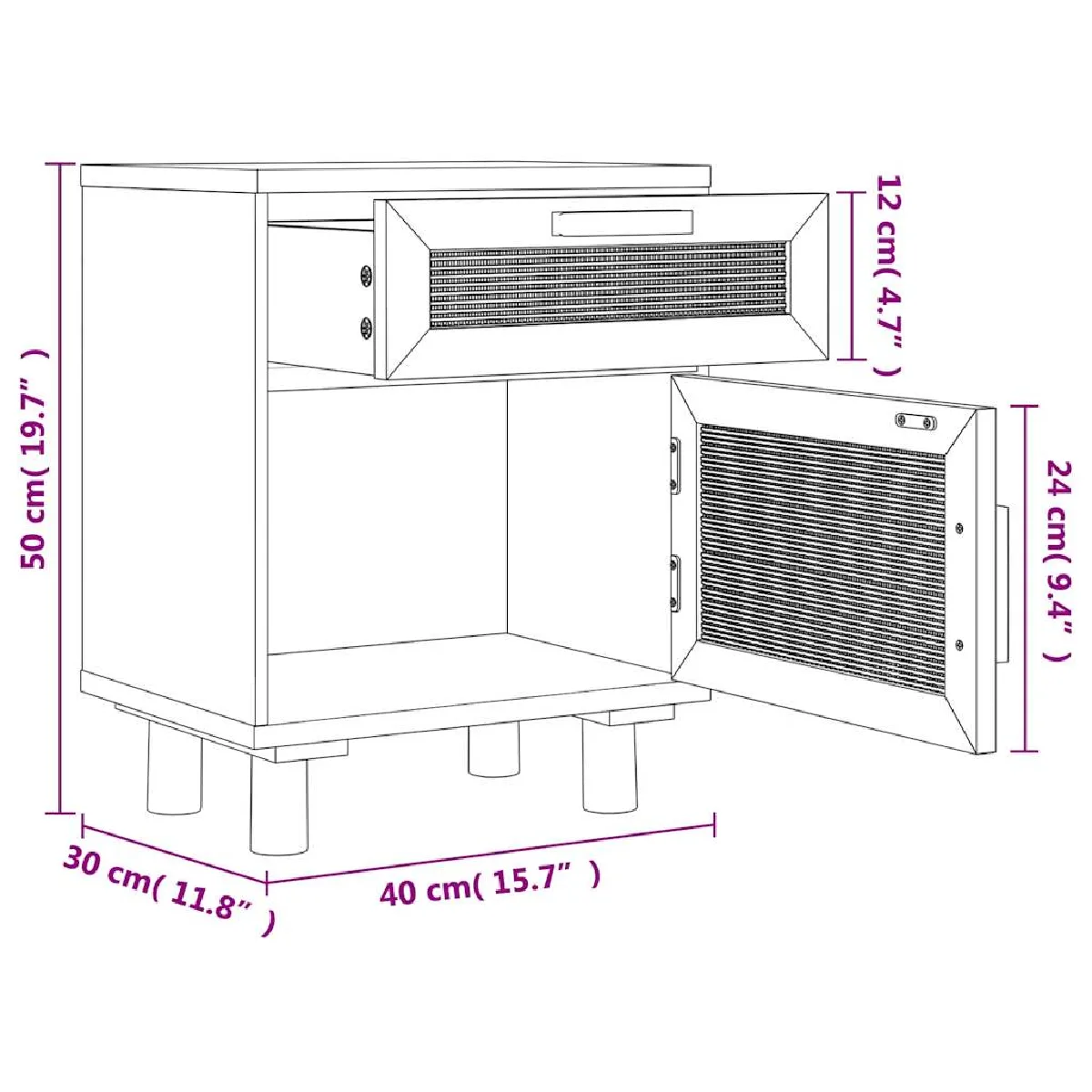 vidaXL Tables de chevet