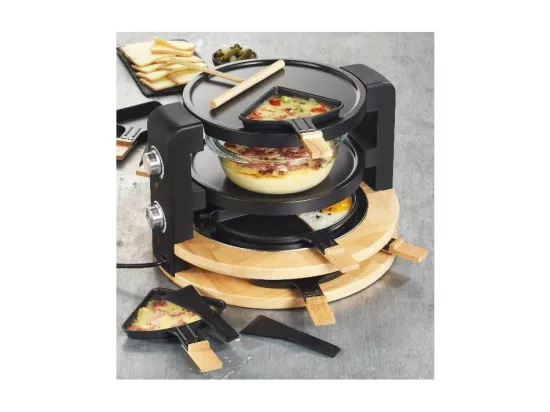 Kitchen Chef Appareil à raclette 8/10 personnes 1500w + gril + crêpière - kcwood.8.super