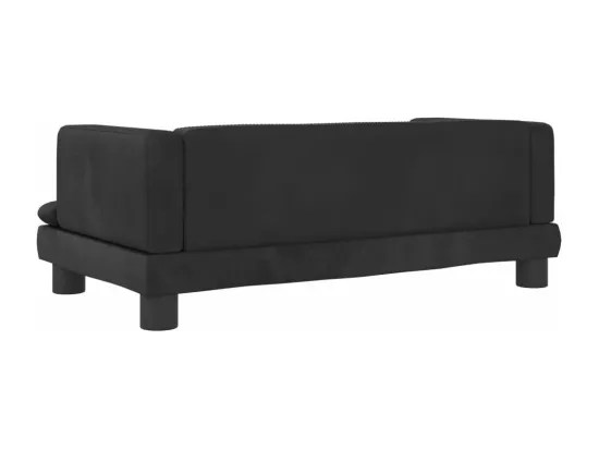 Canapé pour enfants noir 80x45x30 cm velours