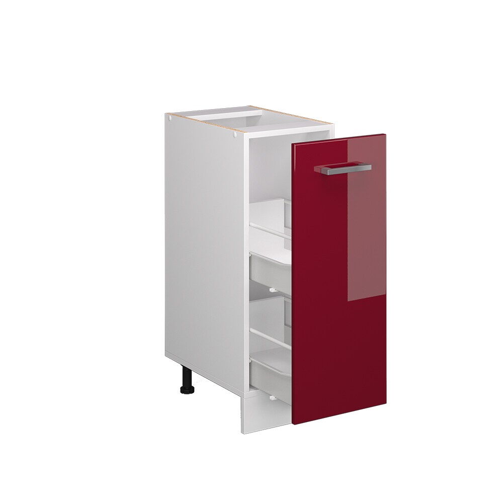 Vicco Apothekerunterschrank Küchenschrank Küchenzeile R-Line 30 cm Weiß Bordeaux Hochglanz