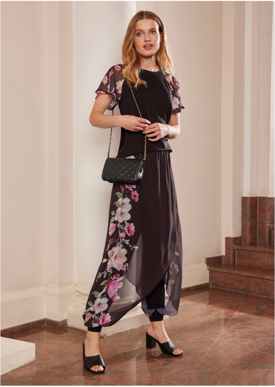 T-shirt avec manches en chiffon