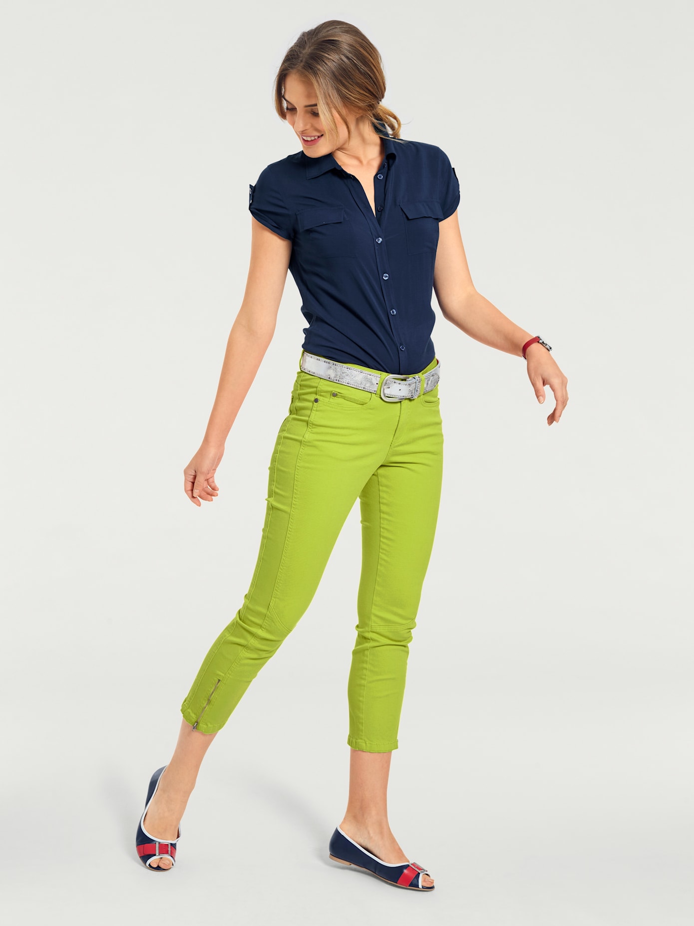 Pantalon effet ventre plat coupe skinny