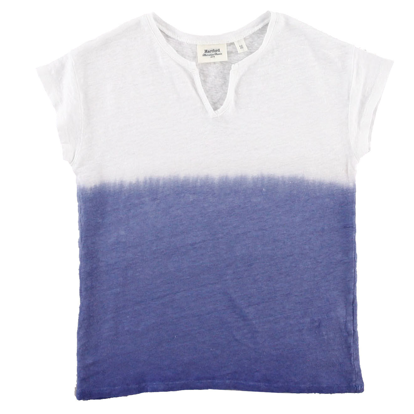 Hartford T-Shirt 100% Lin Toky délavé blanc/bleu
