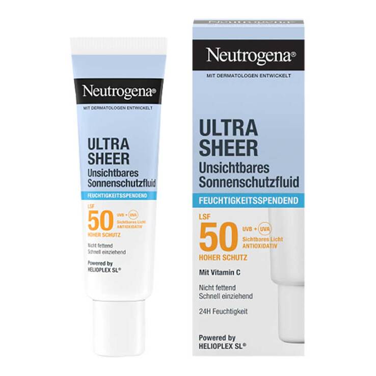 Neutrogena Ultra Sheer unsichtbares feuchtigkeitsspendendes Sonnensschutzfluid LSF50, 50 ml