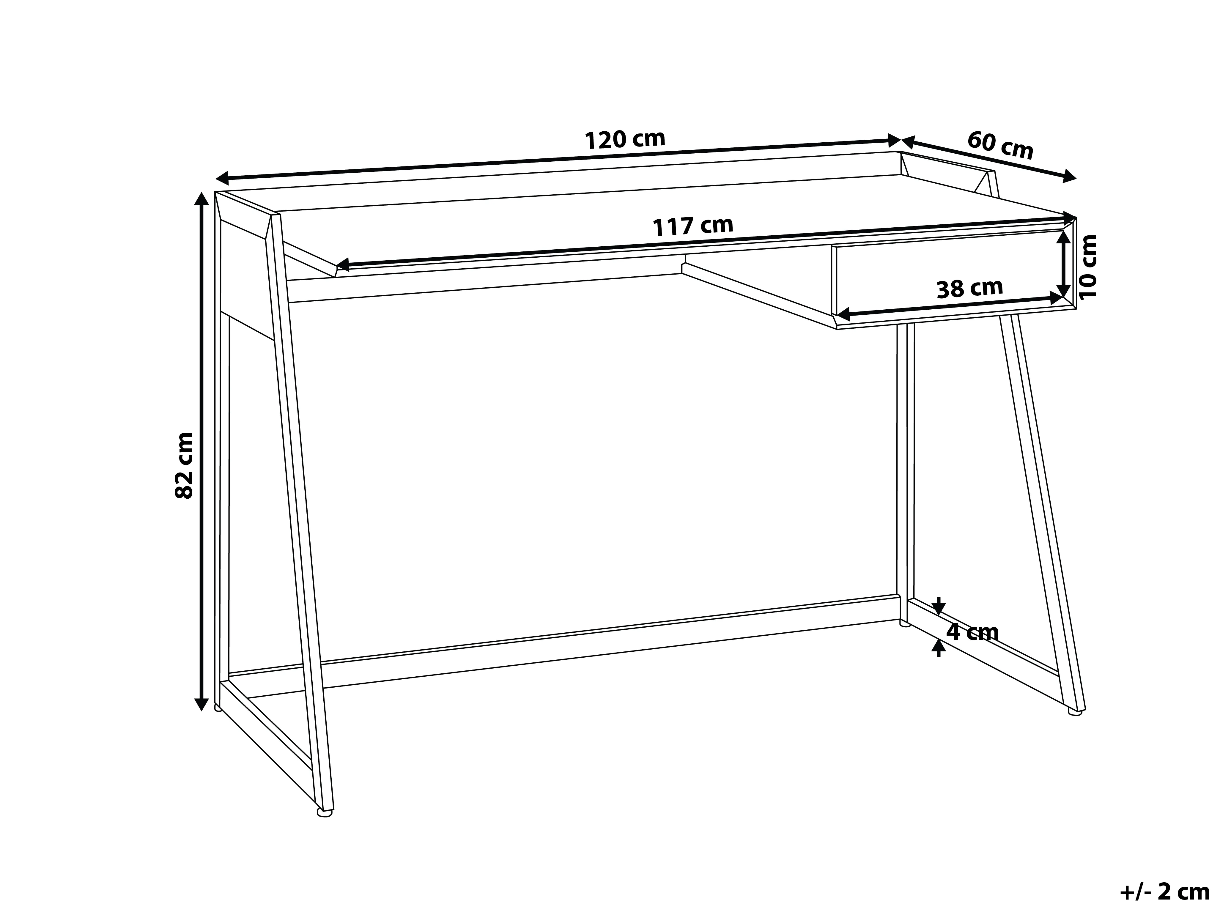 Bureau QUITO Wit 120 cm 60 cm met opbergruimte