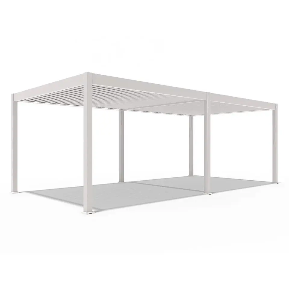 Orion Deluxe overkapping elektrisch met LED 360 x 720 cm lichtgrijs