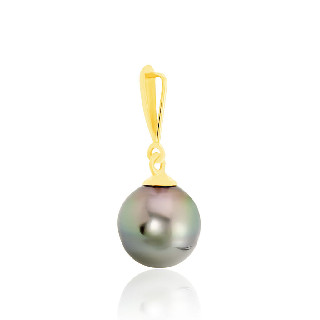 Pendentif Semi-baroque Or Jaune Perle De Culture De Tahiti