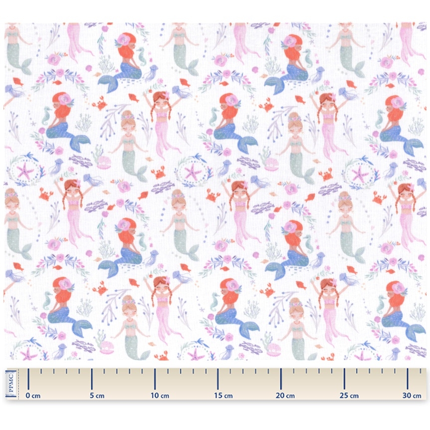 Tissu Coton Au Mètre Ex2421 Sirènes Enchantées