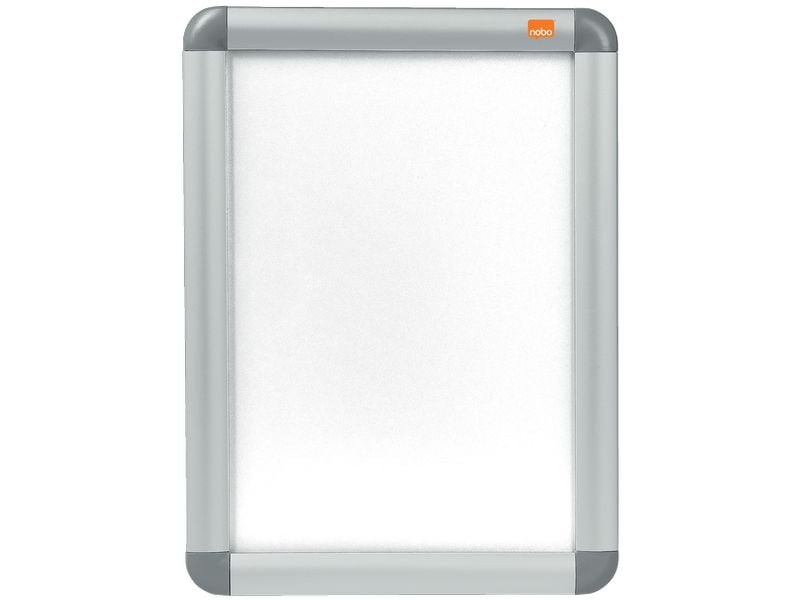 Nobo Premium Plus Plakatrahmen A4, freistehend und doppelse Plakatrahmen für die Wandbefestigung mit praktischer Aluminium-Klapprahmentechnik und entspiegelter PVC-Abdeckung. Motiv-Grösse: A4