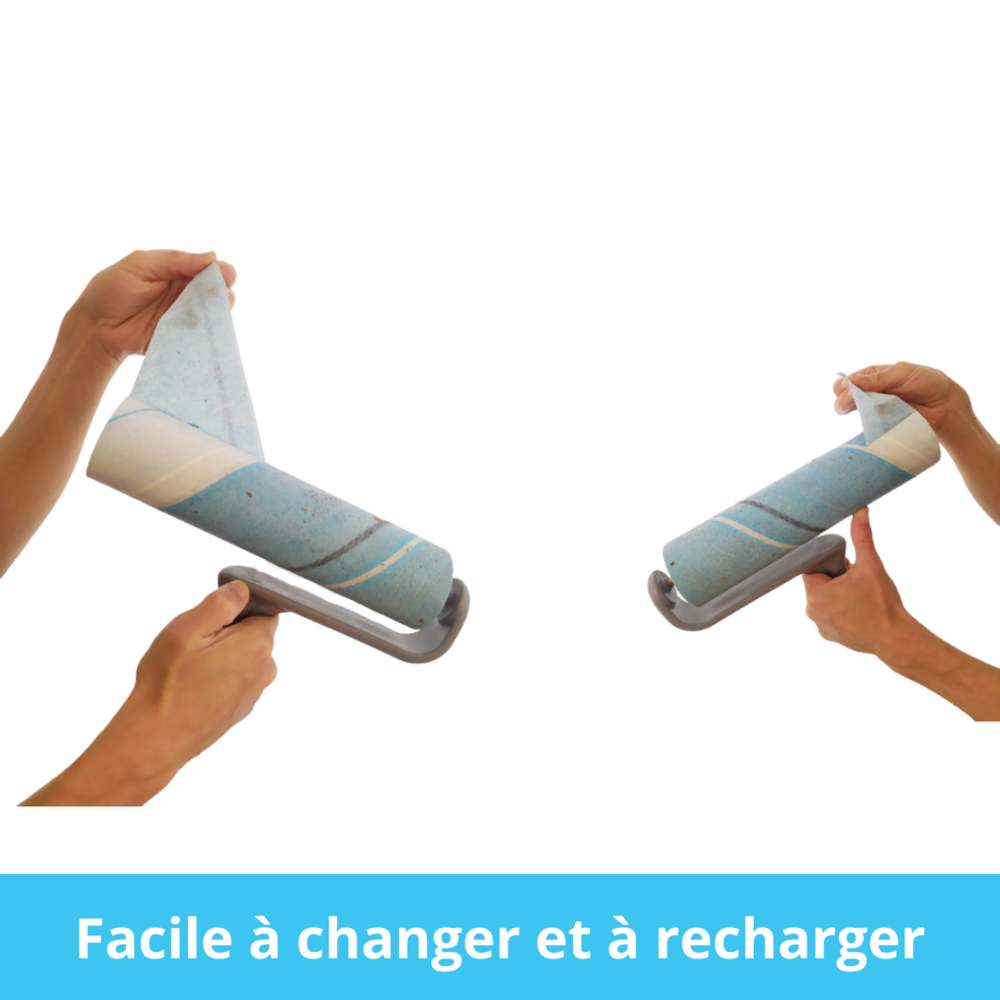 Rouleau adhésif stickyroller - avec 1 recharge de 25 feuilles