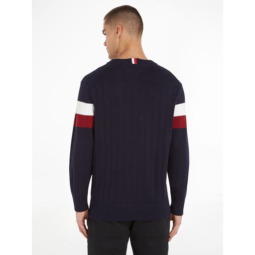 Tommy Hilfiger Colourblock Structure Striktrøje, Desert Sky, S