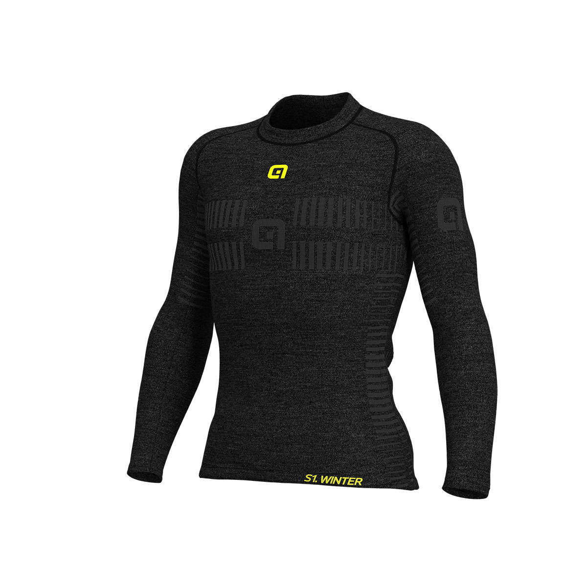 Ale Seamless Wool Lange Mouwen Zwart Heren