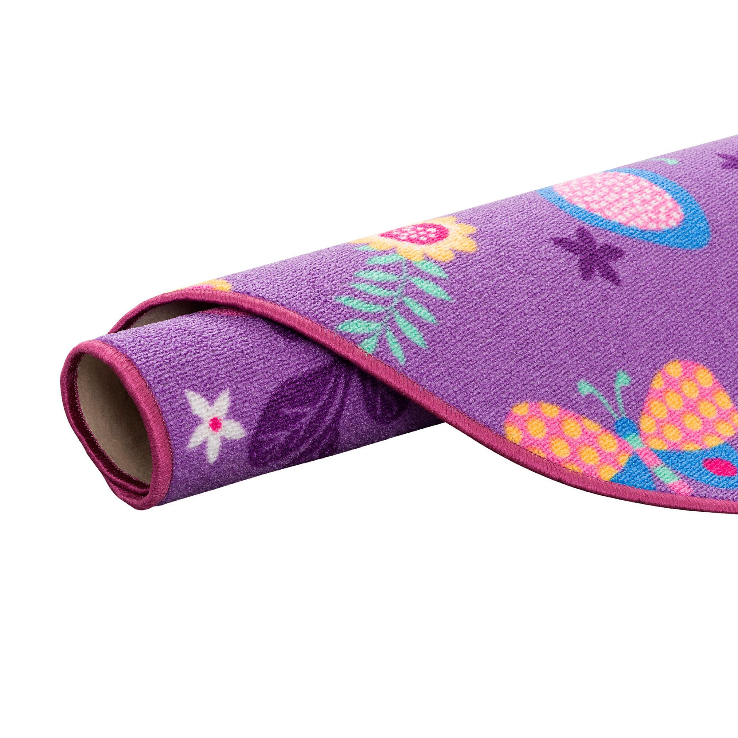 Snapstyle Kinder Spiel Teppich Schmetterling Rund Lila