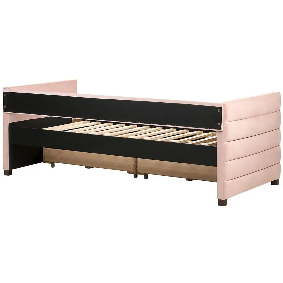 MARRAY - Slaapbank - Roze - 90 x 200 cm - Fluweel