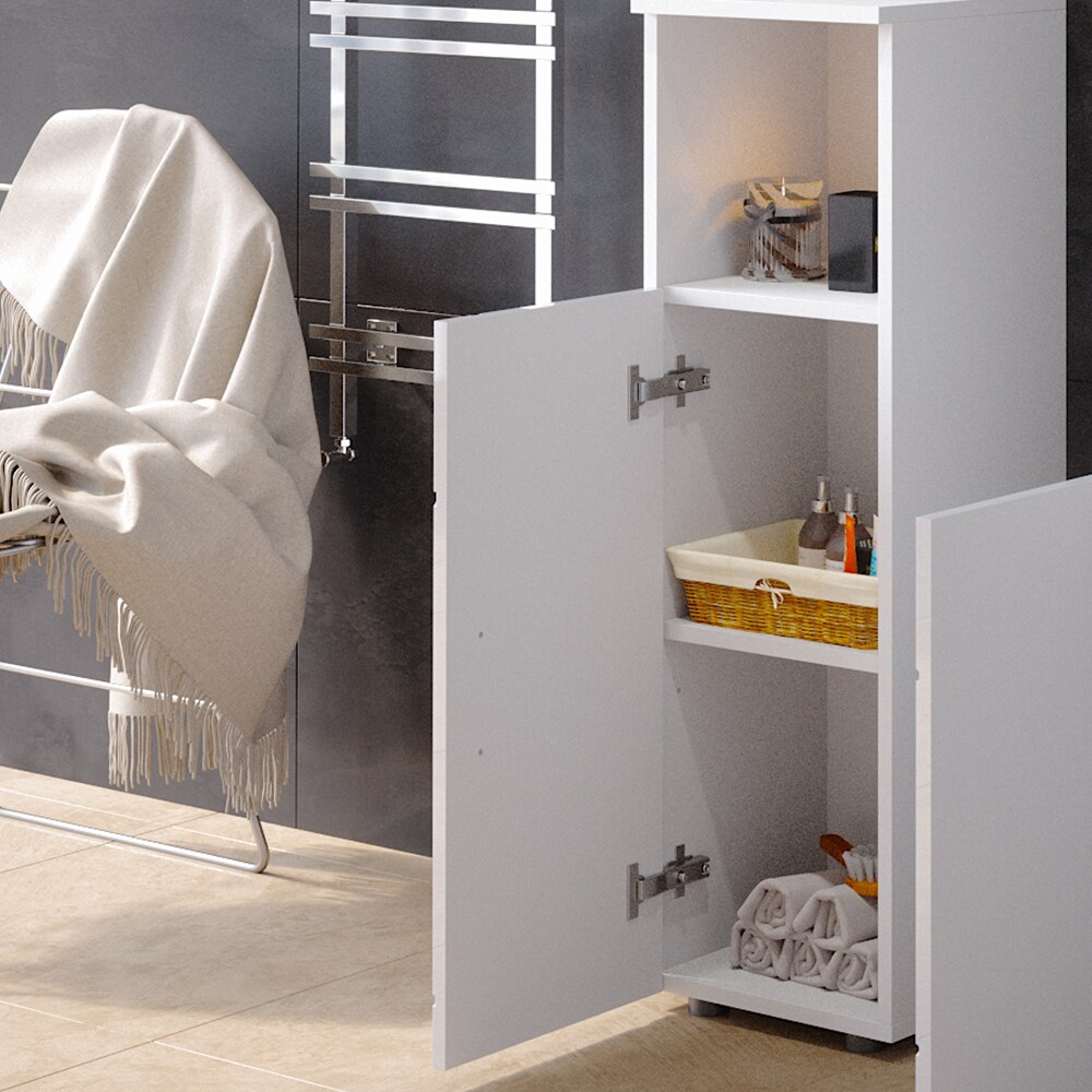 Vicco Midischrank Badschrank Badezimmerschrank Irma 3 Fächer 1 Tür Weiß /HGL