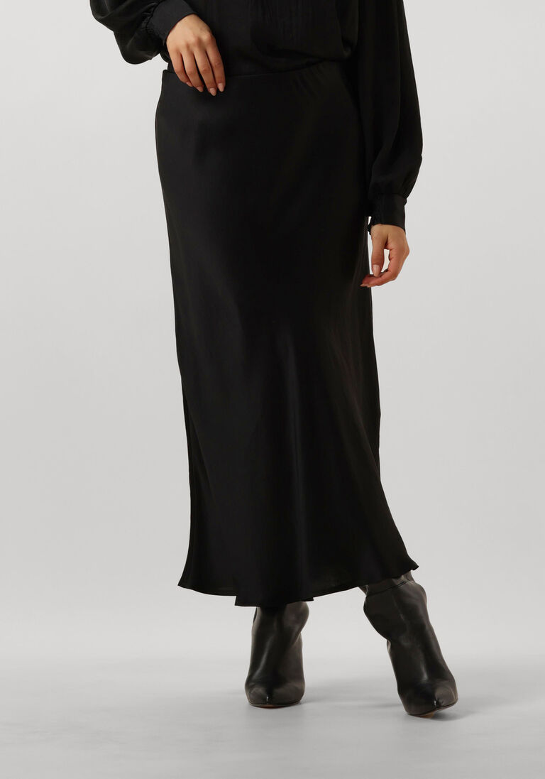 zwarte summum midirok skirt heavy silk touch