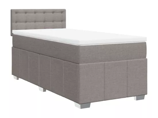 Sommier à lattes de lit avec matelas Taupe 90x190 cm Tissu