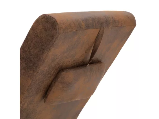 Chaise longue avec oreiller marron Similicuir daim