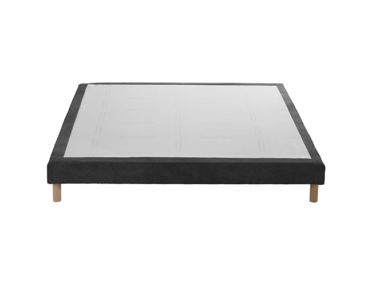 SOURCE DE REVES - Sommier 140 x 200 Sommier tapissier anthracite chenille bouclettes 140x200