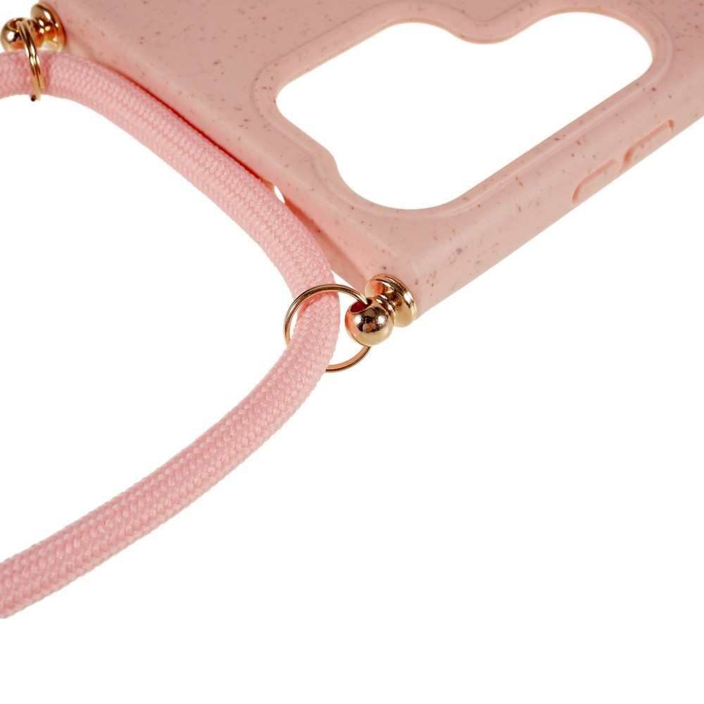 Samsung Galaxy S23 Ultra 5G Necklace Bio Gummi Case Hülle Eco Friendly Nachhaltig Kompostierbar   Handykette (150cm) - Rosa
